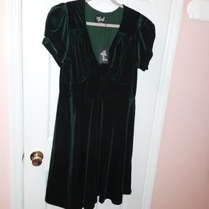 Hell Bunny Green Velvet Joanne Dress 3XL/UK20
